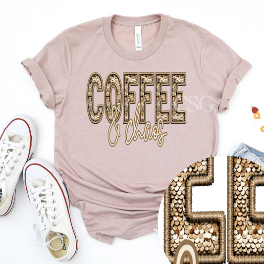 Faux Sequin Coffee and Chaos