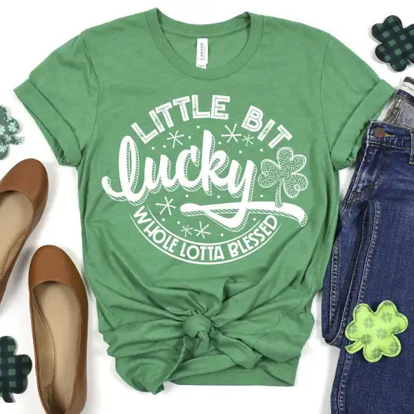 Little Lucky Whole Lotta Blessed Graphic Adult Tee
