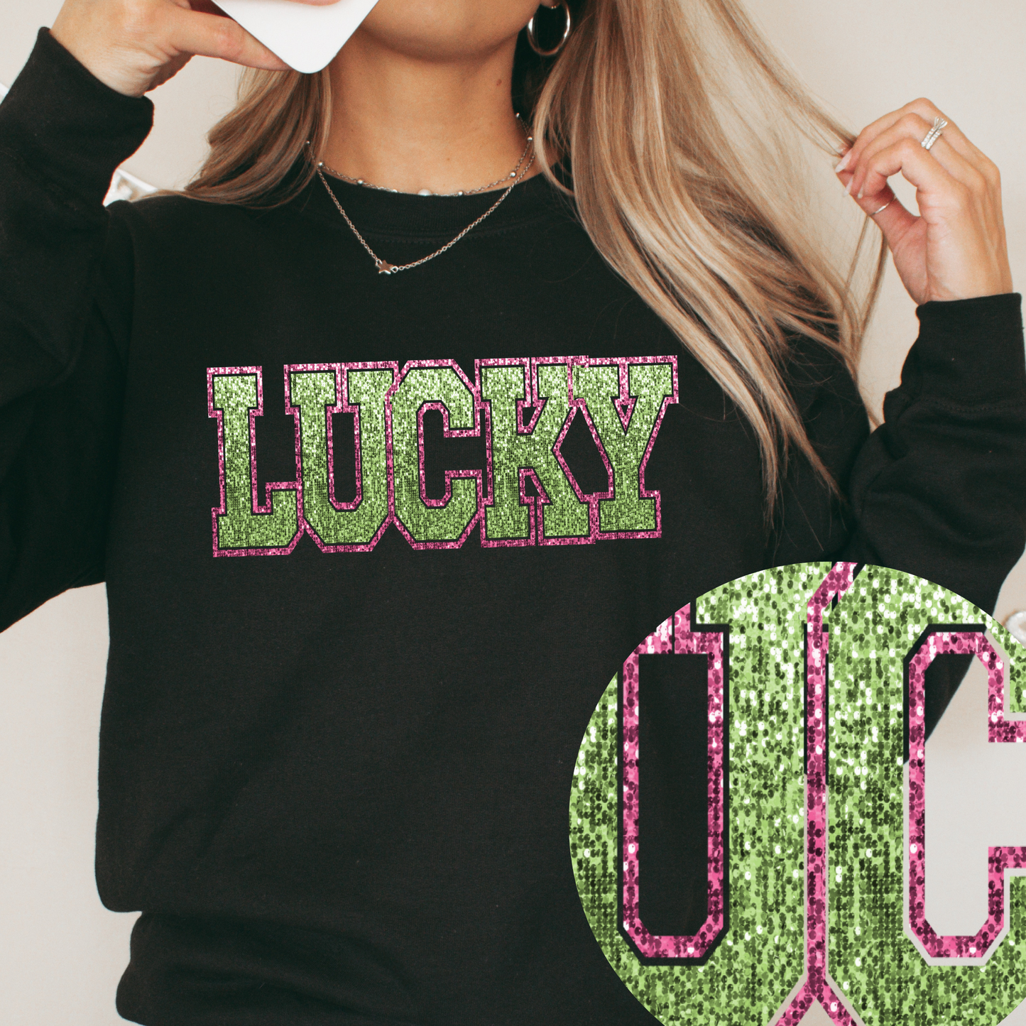 Sequin Lucky-EXCLUSIVE-Faux Sequins-Sweatshirt