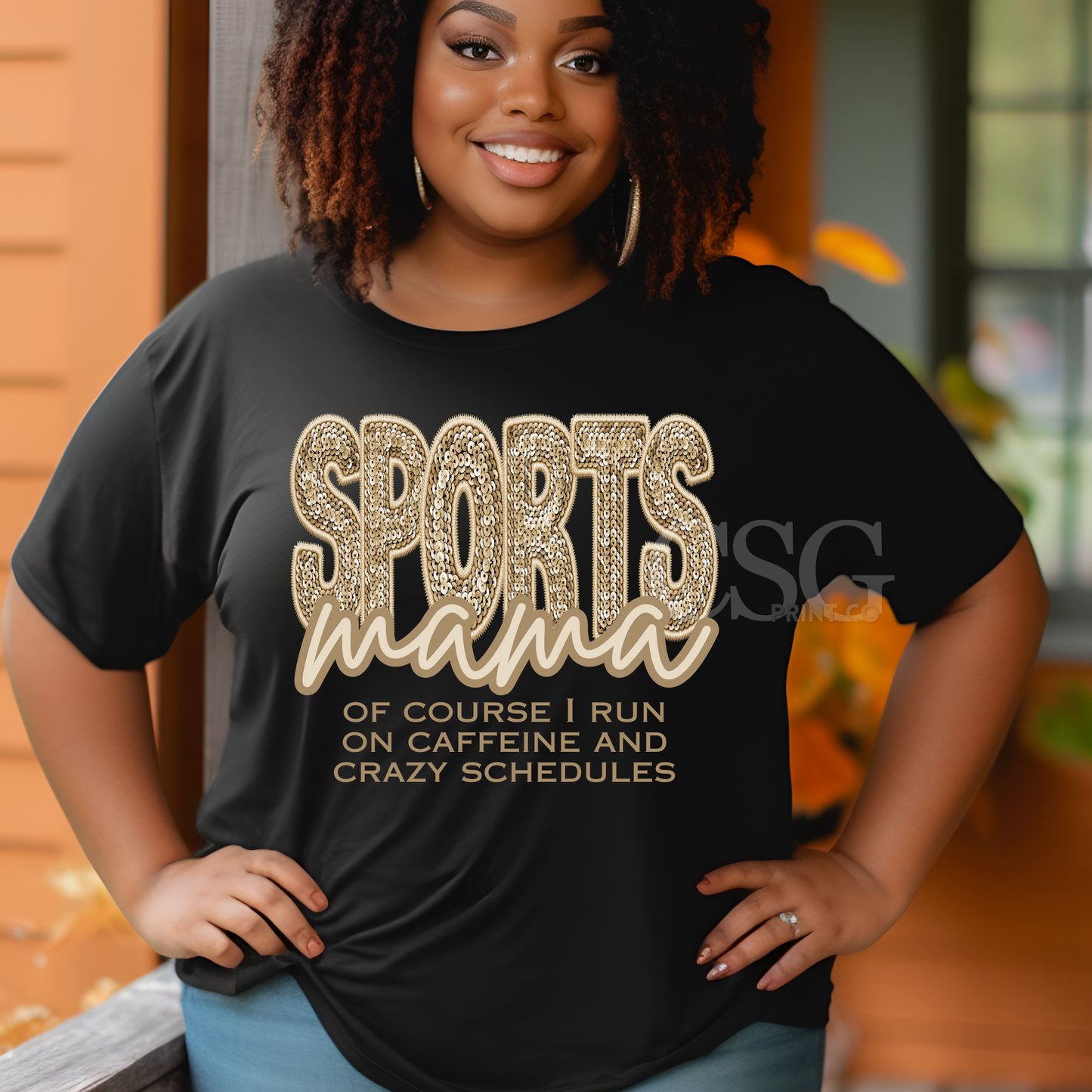 Sports Mama-Faux Sequins-Front